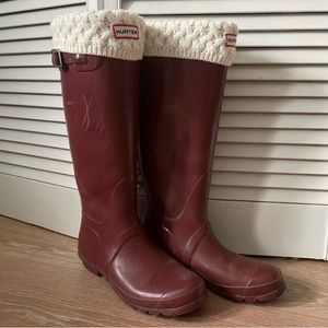 Hunter boots with socks!